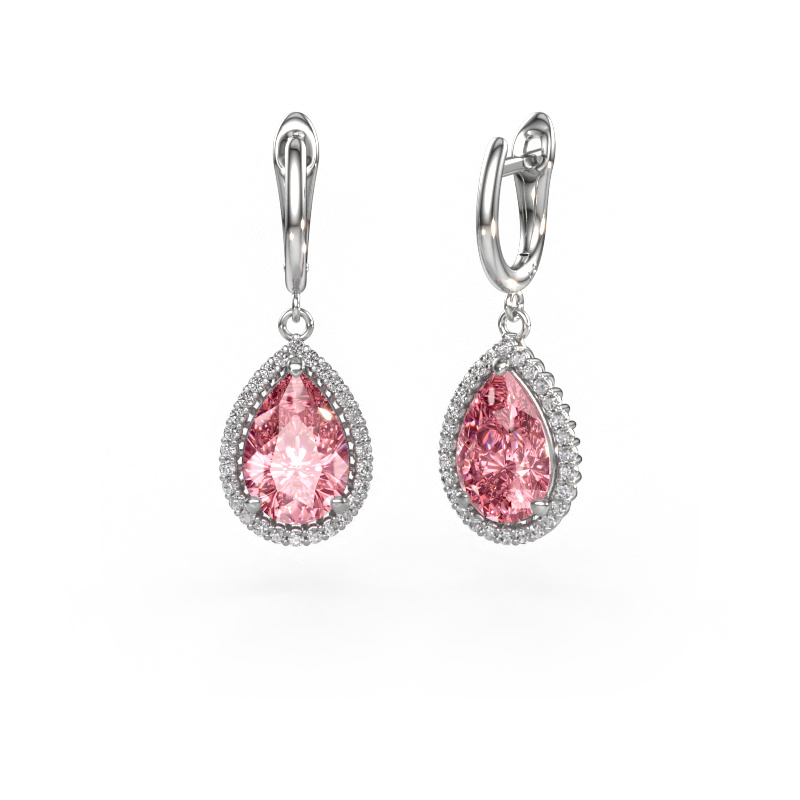 Bild von Ohrhänger Tilly per 3 950 Platin Rosa Labordiamant 12x8 mm