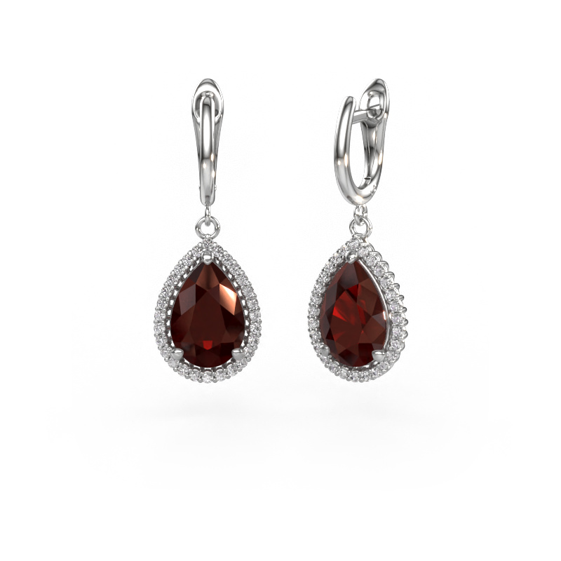 Bild von Ohrhänger Tilly per 3 950 Platin Granat 12x8 mm