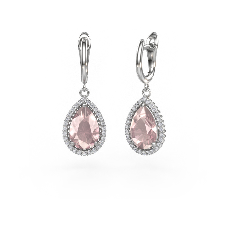 Bild von Ohrhänger Tilly per 3 950 Platin Morganit Champagner 12x8 mm