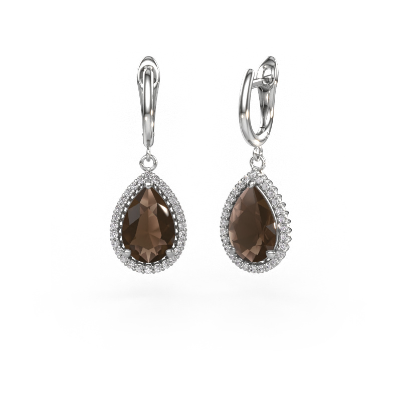 Bild von Ohrhänger Tilly per 3 950 Platin Rauchquarz 12x8 mm