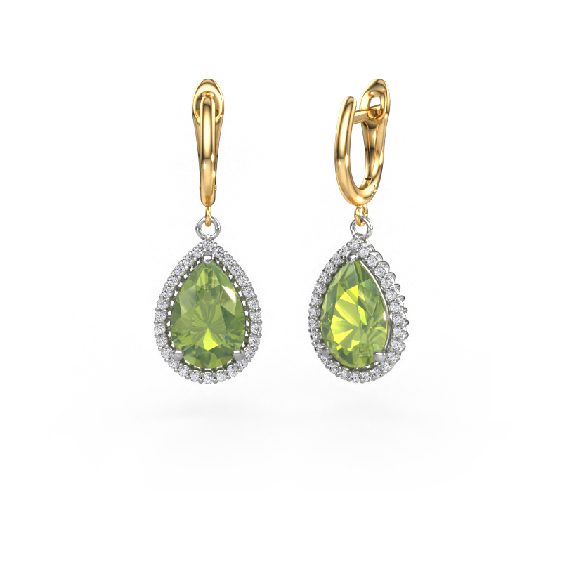Bild von Ohrhänger Tilly per 3 585 Weißgold Peridot 12x8 mm