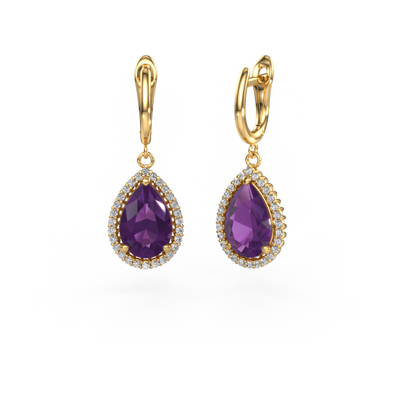 Bild von Ohrhänger Tilly per 3 585 Gold Amethyst 12x8 mm