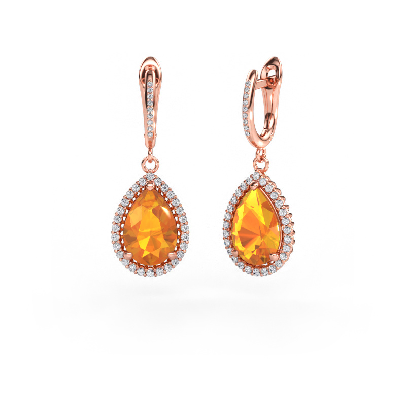 Immagine di Orecchini pendenti Tilly per 4 585 oro rosa Citrino 12x8 mm