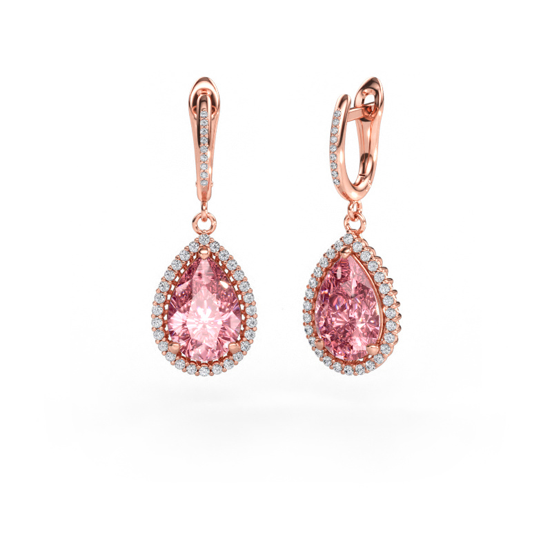 Immagine di Orecchini pendenti Tilly per 4 585 oro rosa Diamante lab grown rosa 12x8 mm