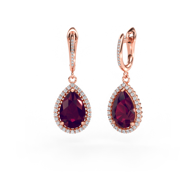 Bild av Hängande örhängen Tilly per 4 585 roséguld Rodolit 12x8 mm