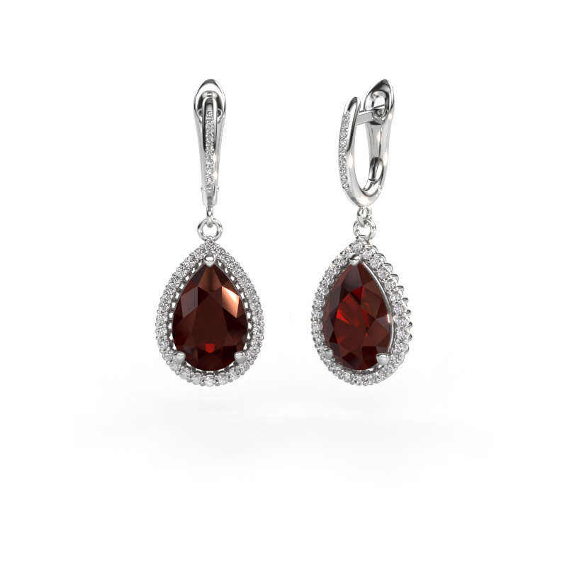 Bild von Ohrhänger Tilly per 4 950 Platin Granat 12x8 mm