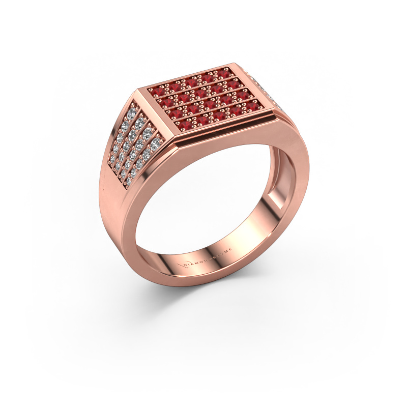 Image of Men's ring Tim 585 rose gold Ruby 1.5 mm