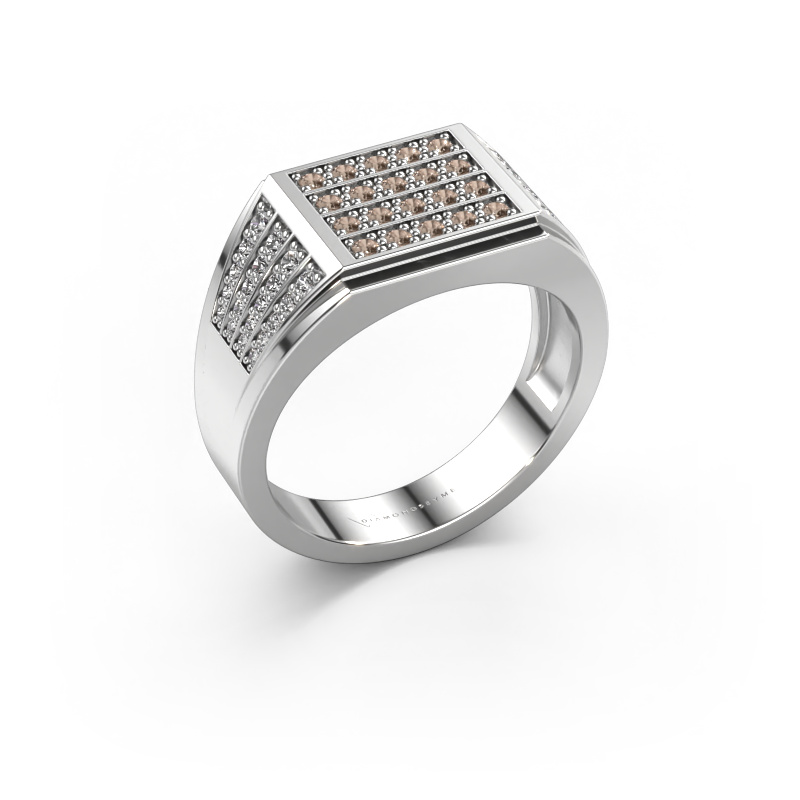 Afbeelding van Heren ring Tim 585 witgoud Bruine diamant 0.654 crt