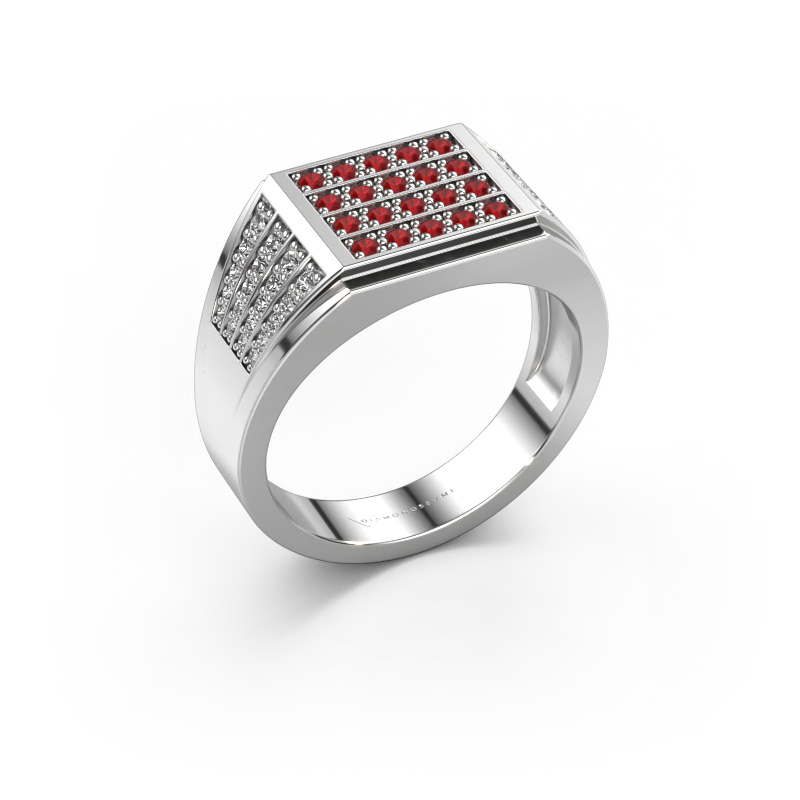 Image of Men's ring Tim 585 white gold Ruby 1.5 mm