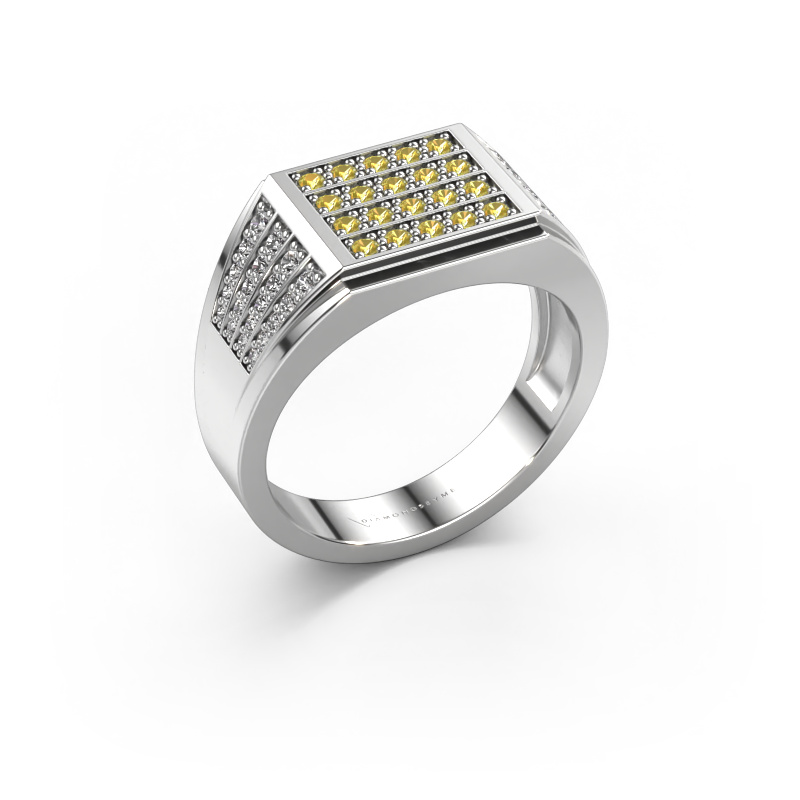 Image of Men's ring Tim 950 platinum Yellow sapphire 1.5 mm