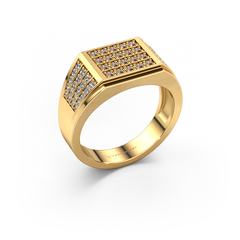 Image de Bague pour homme Tim 585 or jaune Diamant brun 0.654 crt