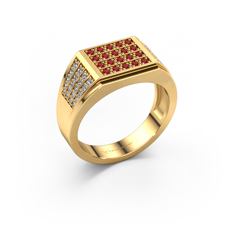 Image of Men's ring Tim 585 gold Ruby 1.5 mm