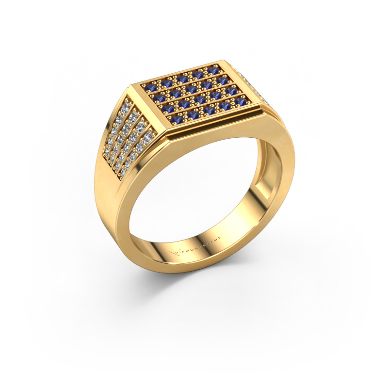 Image of Men's ring Tim 585 gold Sapphire 1.5 mm