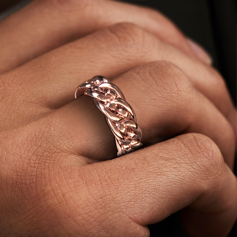 Image of Men's ring Tobian 585 rose gold