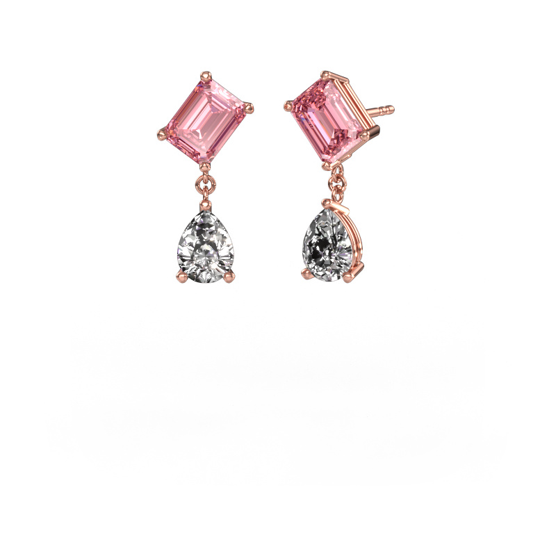 Bild von Ohrringe Toi et Moi EME PER 585 Roségold Rosa Labordiamant 8x6 mm