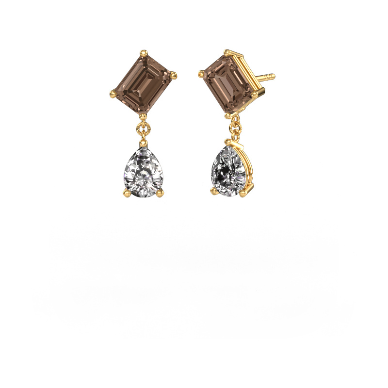 Image of Earrings Toi et Moi EME PER 585 gold Brown diamond 5.50 crt