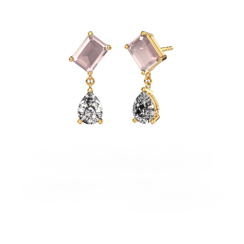 Bild von Ohrringe Toi et Moi EME PER 585 Gold Morganit Champagner 8x6 mm