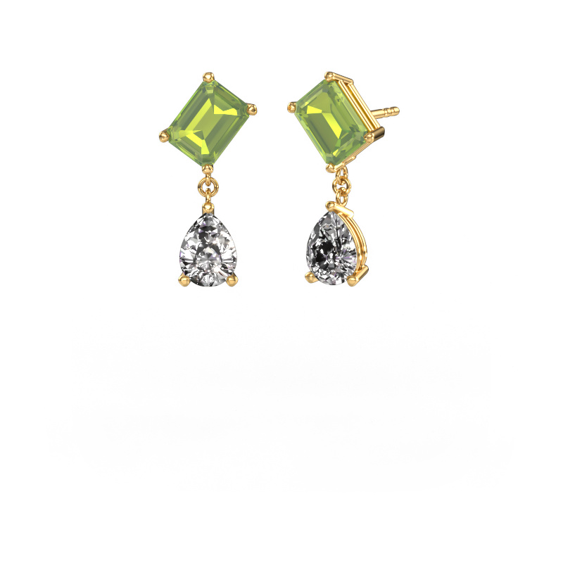 Bild von Ohrringe Toi et Moi EME PER 585 Gold Peridot 8x6 mm