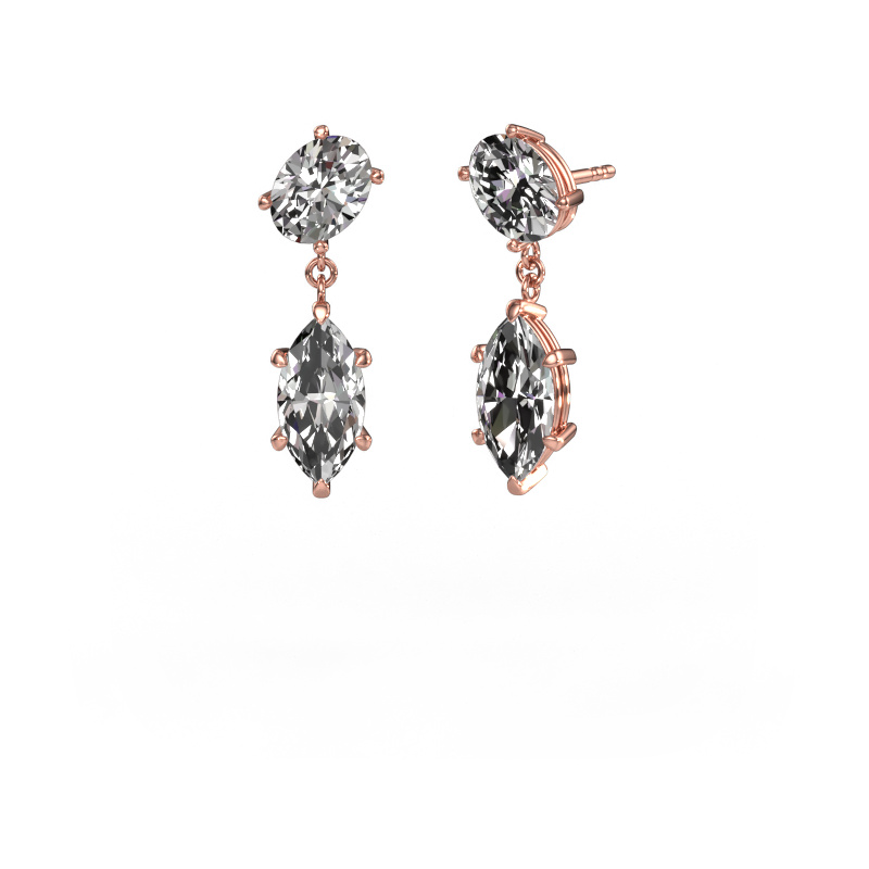 Bild von Ohrhänger Toi et Moi OVL-MRQ 585 Roségold Custom diamant 8x6 mm