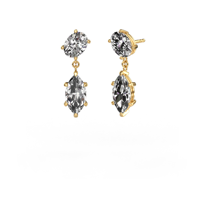 Image of Drop earrings Toi et Moi OVL-MRQ 585 gold Lab-grown diamond 5.20 crt