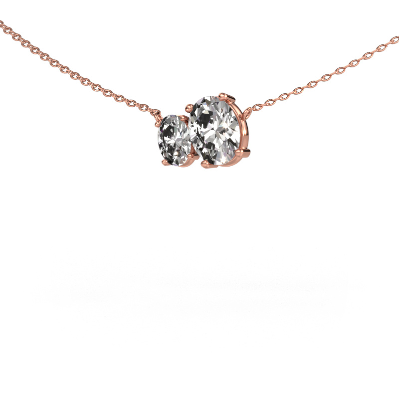 Afbeelding van Hanger Toi et Moi OVL OVL 585 rosé goud Zirkonia 8x6 mm