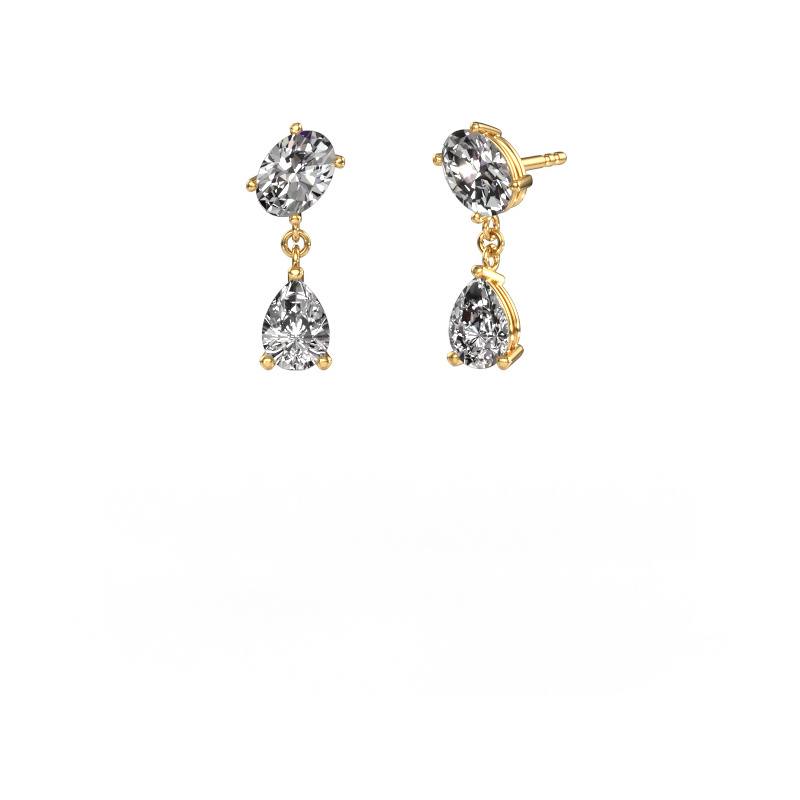 Image of Earrings Toi et Moi OVL-PER 585 gold Diamond 2.70 crt