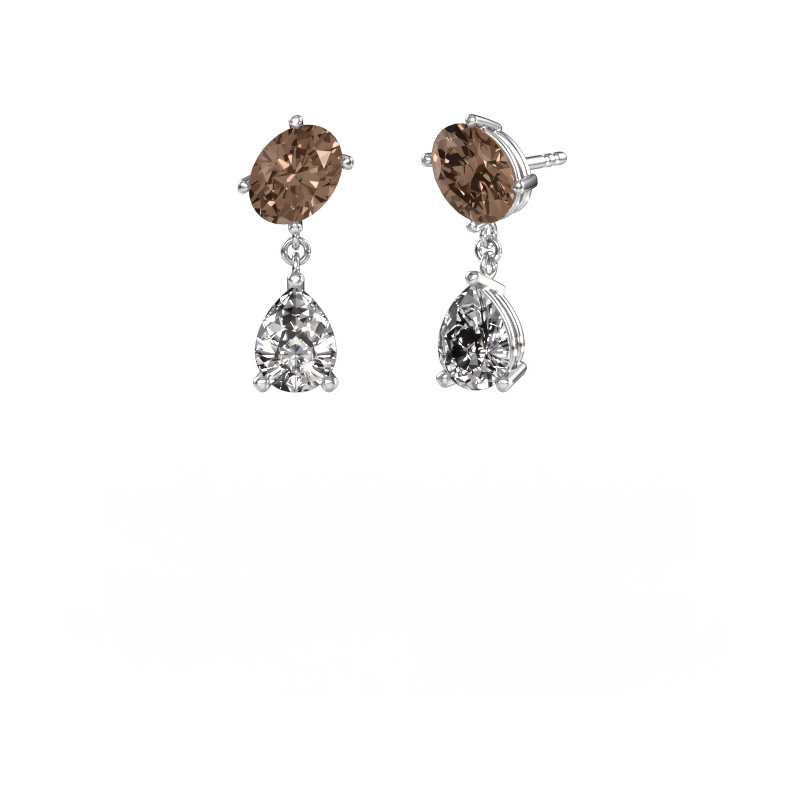 Bild von Ohrringe Toi et Moi OVL-PER 950 Platin Braun Diamant 4.20 crt