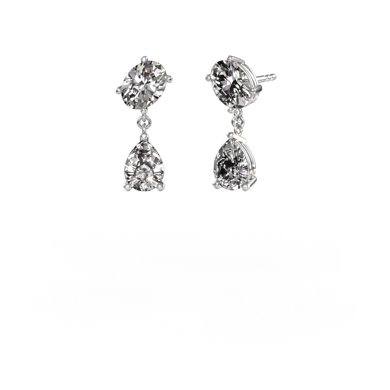 Image of Earrings Toi et Moi OVL-PER 950 platinum Lab-grown diamond 4.20 crt