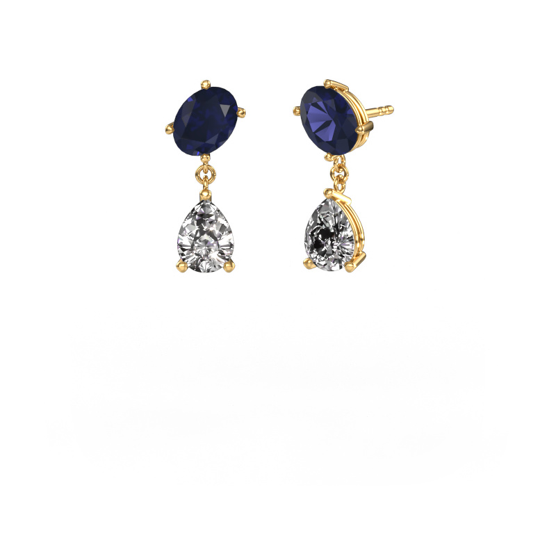 Bild von Ohrringe Toi et Moi OVL-PER 585 Gold Saphir 8x6 mm