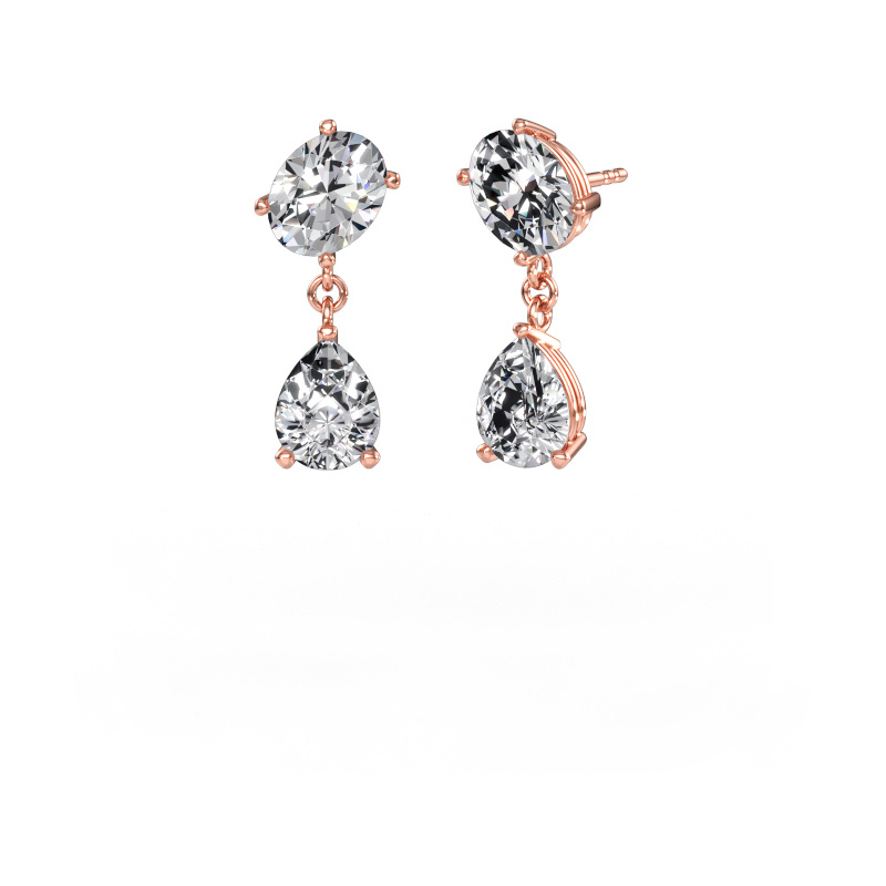 Immagine di Orecchini Toi et Moi OVL-PER 585 oro rosa Diamante 6.60 crt