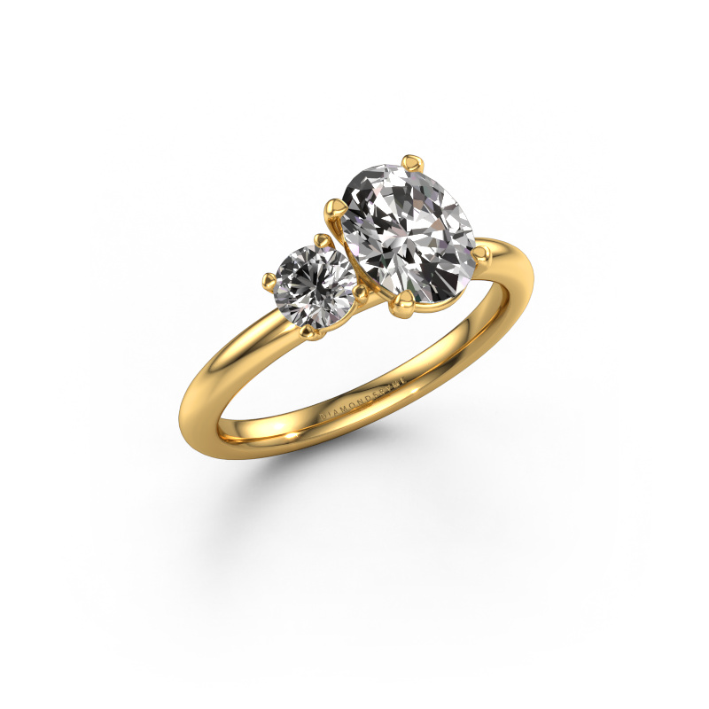 Image of Engagement ring Toi et Moi OVL-RND 585 gold Lab grown diamond 1.40 crt