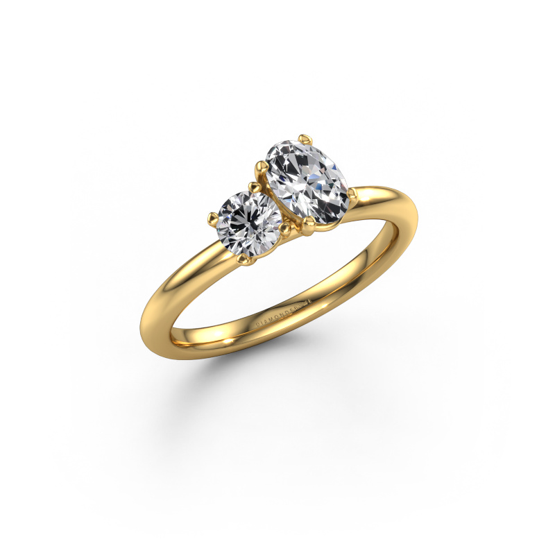 Image of Engagement ring Toi et Moi OVL-RND 585 gold Diamond 0.900 crt