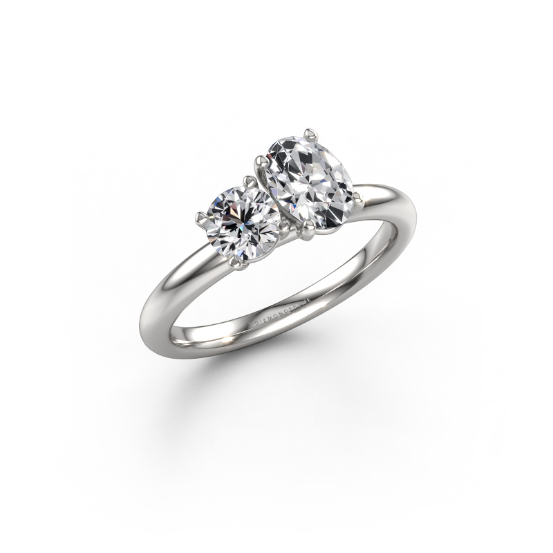Bild von Verlobungsring Toi et Moi OVL-RND 950 Platin Diamant 1.10 crt