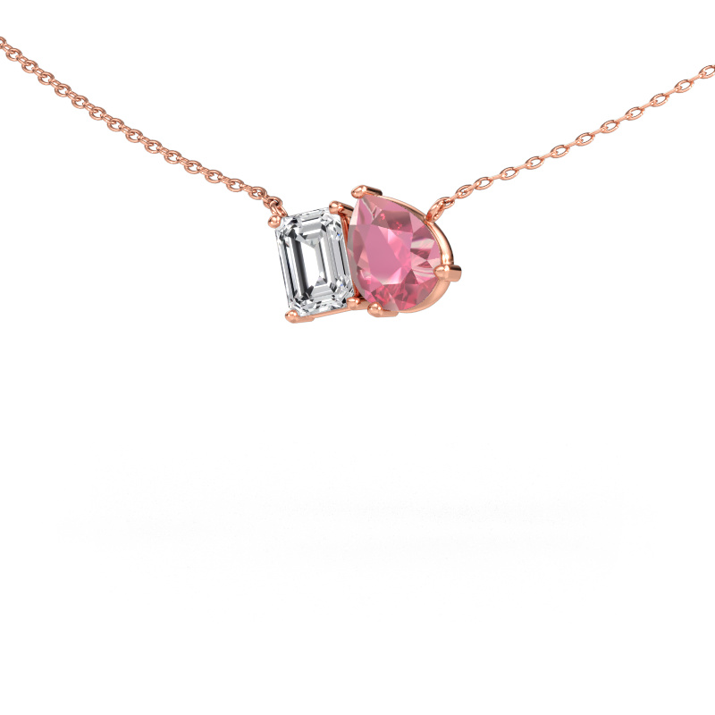 Immagine di Ciondolo Toi et Moi PER EME 585 oro rosa Tormalina rosa 8x6 mm