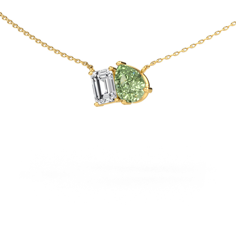 Bild von Anhänger Toi et Moi PER EME 585 Gold Grüner Labor-Diamant 8x6 mm