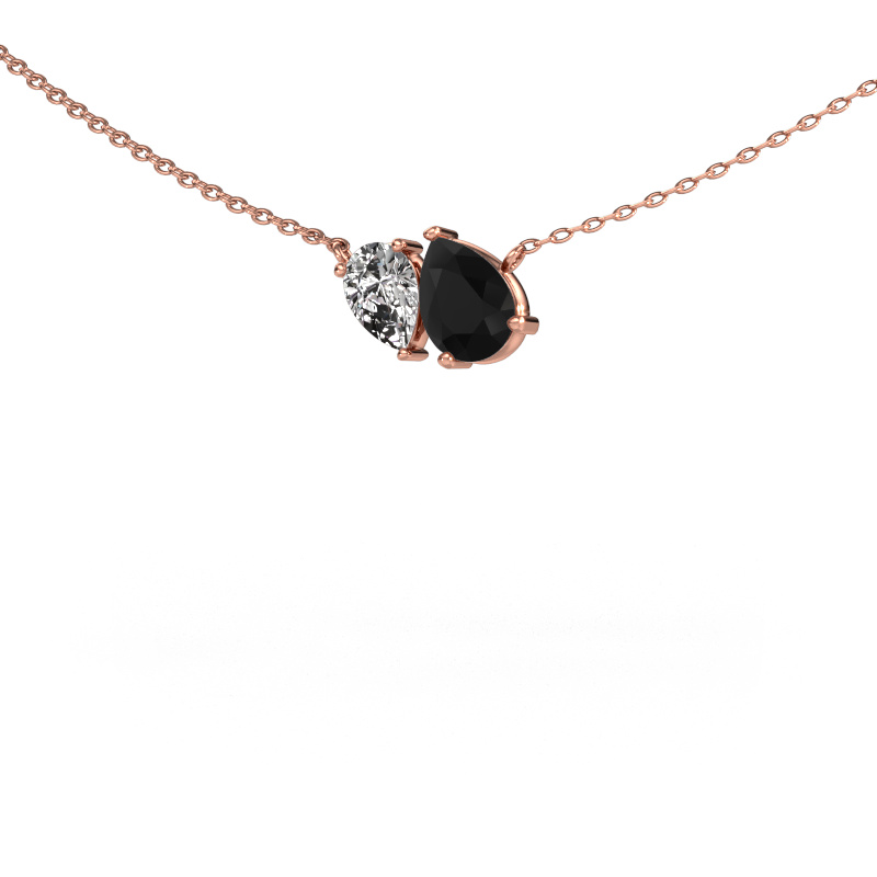 Image of Pendant Toi et Moi PER PER 585 rose gold Black diamond 1.90 crt