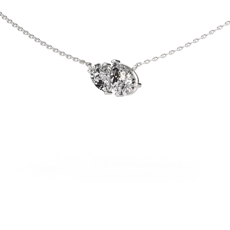 Image of Pendant Toi et Moi PER PER 585 white gold Lab grown diamond 1.65 crt