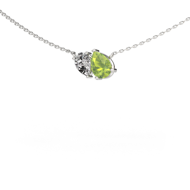Bild von Anhänger Toi et Moi PER PER 585 Weißgold Peridot 8x6 mm