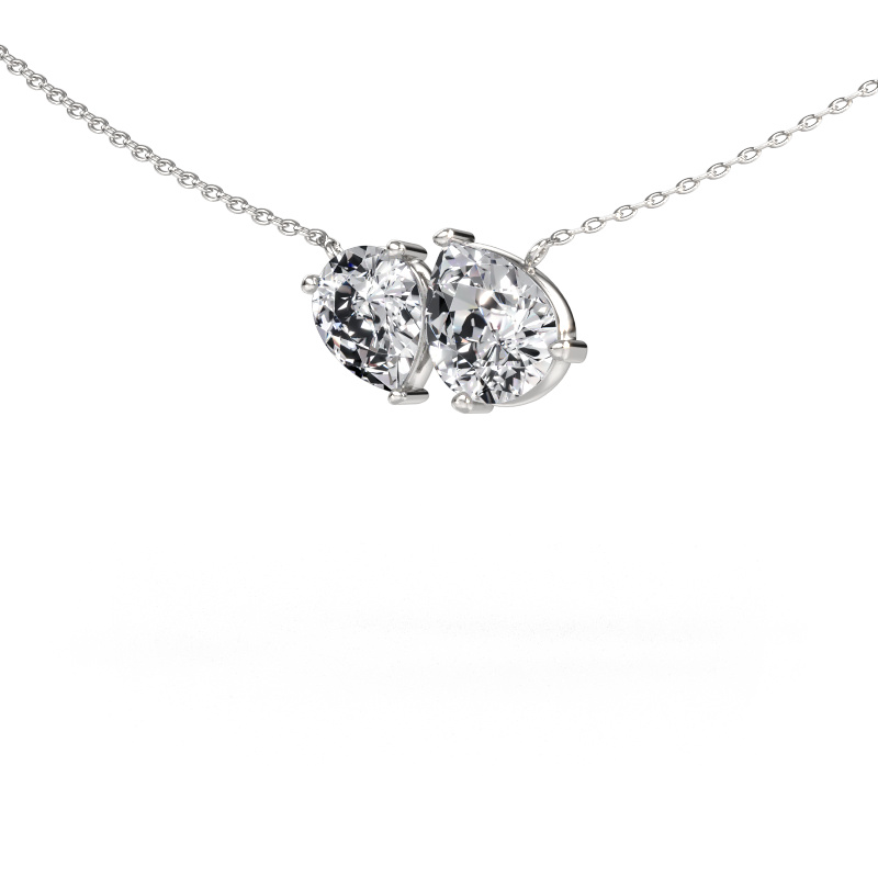 Image of Pendant Toi et Moi PER PER 585 white gold Diamond 2.50 crt