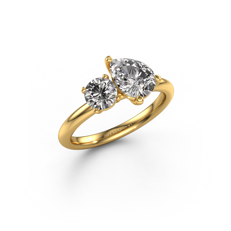 Image of Engagement ring Toi et Moi PER-RND 585 gold Diamond 1.50 crt