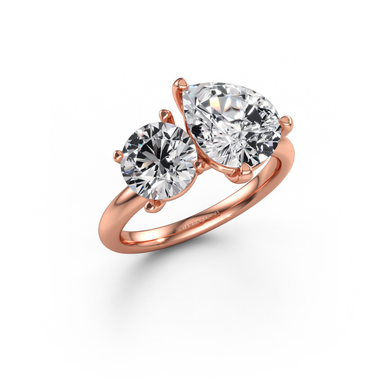 Immagine di Anello di fidanzamento Toi et Moi PER-RND 585 oro rosa Diamante lab grown 3.40 crt