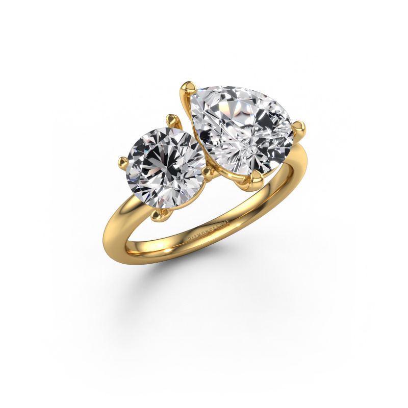 Image of Engagement ring Toi et Moi PER-RND 585 gold Lab grown diamond 3.40 crt