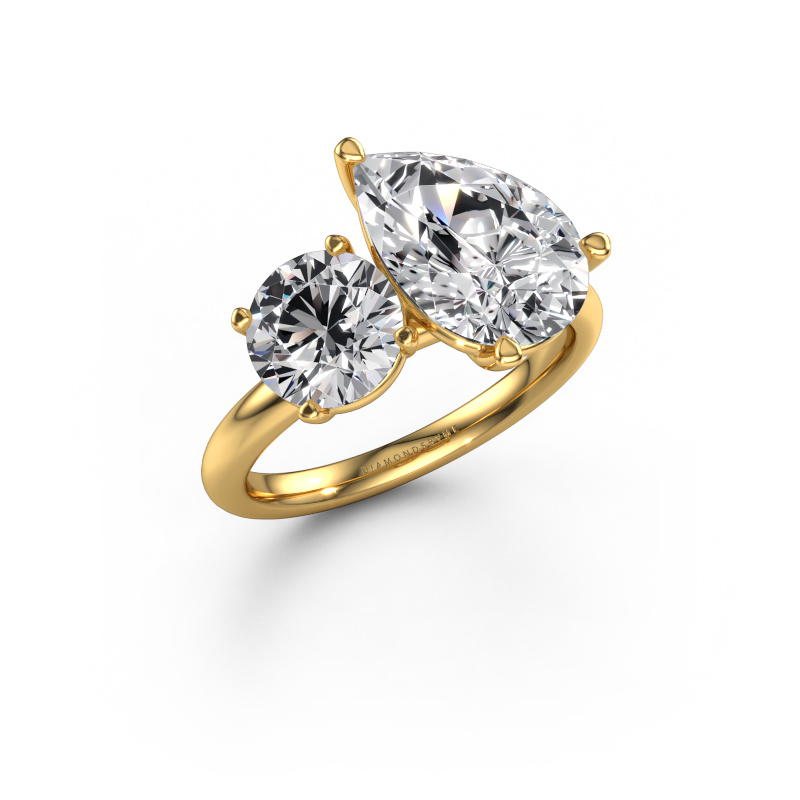Image of Engagement ring Toi et Moi PER-RND 585 gold Lab grown diamond 4.60 crt