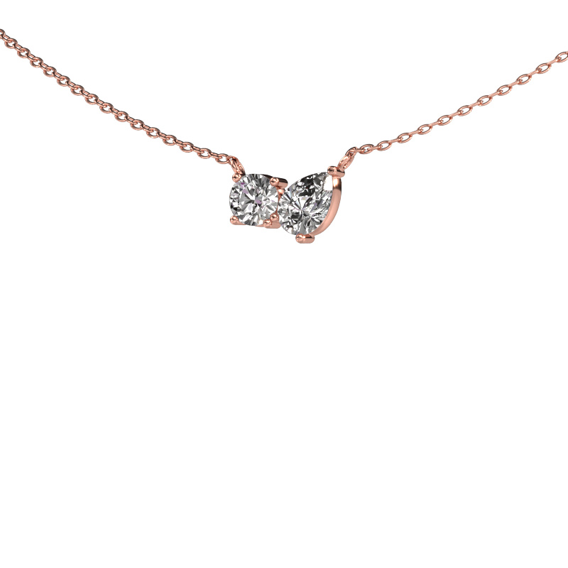 Image of Pendant Toi et Moi RND PER 585 rose gold Diamond 0.75 crt