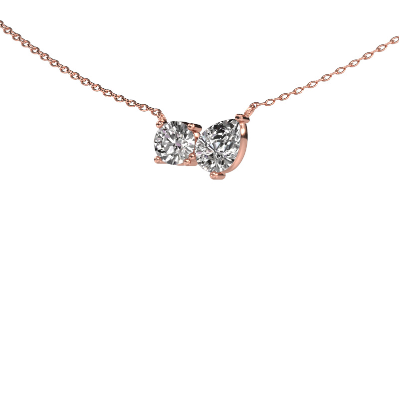 Image of Pendant Toi et Moi RND PER 585 rose gold Diamond 1.15 crt