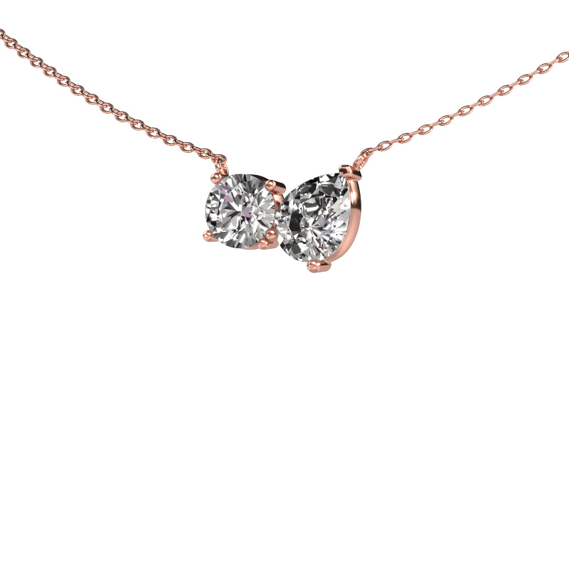Image of Pendant Toi et Moi RND PER 585 rose gold Diamond 1.80 crt