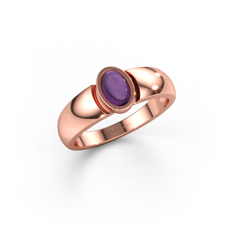 Immagine di Anello Tonneke 585 oro rosa Ametista 6x4 mm