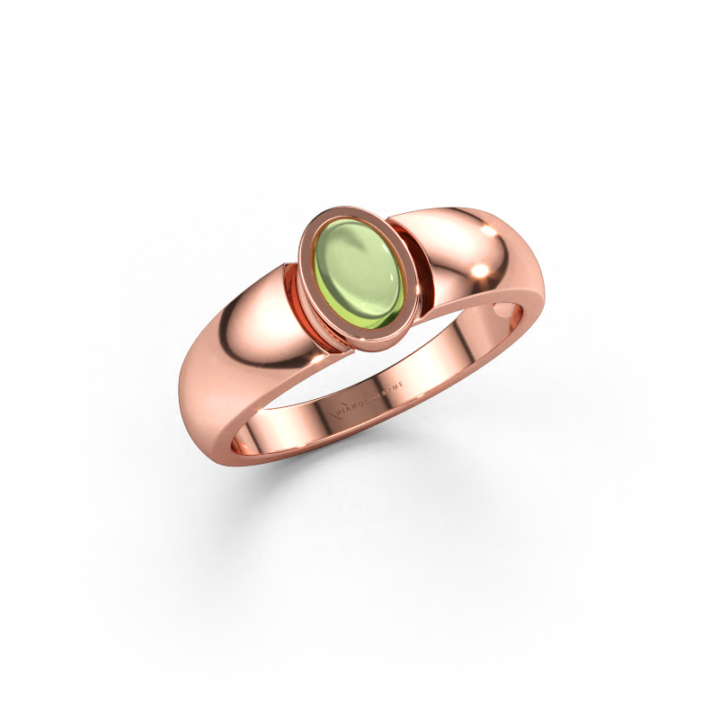 Immagine di Anello Tonneke 585 oro rosa Peridoto 6x4 mm