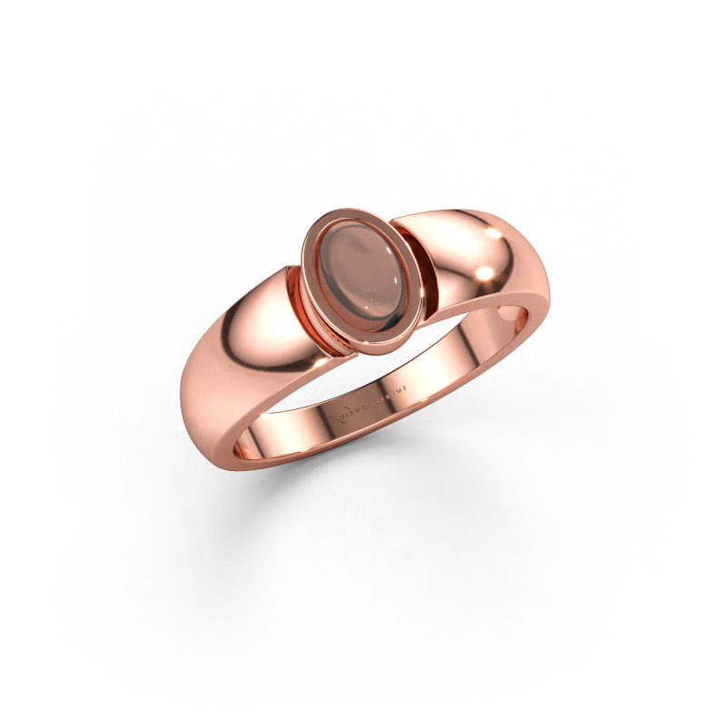 Immagine di Anello Tonneke 585 oro rosa Quarzo fumé 6x4 mm