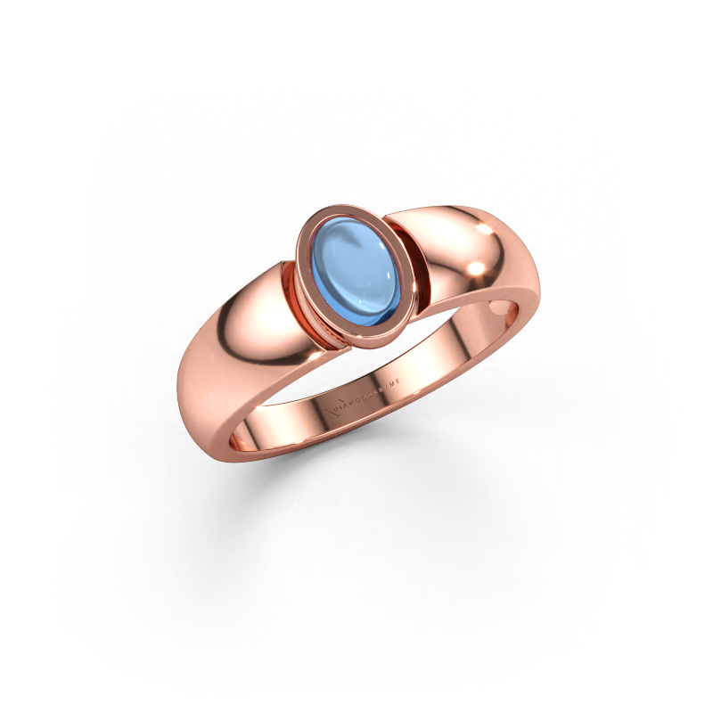 Bild av Ring Tonneke 585 roséguld Blå topas 6x4 mm